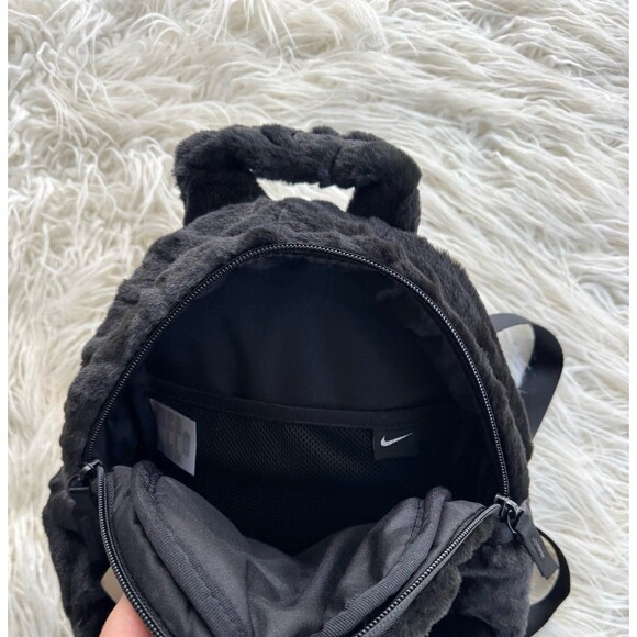 Nike Futura Faux Fur Mini Backpack Black 6L FZ1328-010 - Picture 8 of 10